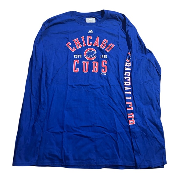 Majestic Chicago Cubs Long Sleeve T-Shirt 2XL - Picture 1 of 2